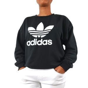 Adidas Original Black Trefoil Pull Over Sweater